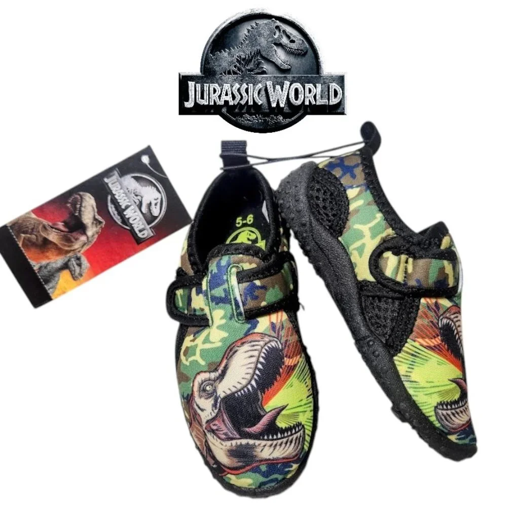 New Size 5 Jurassic Park sneakers water pool beach shoes Velcro dinosaur Toddler